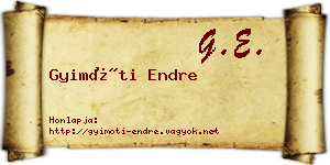 Gyimóti Endre névjegykártya